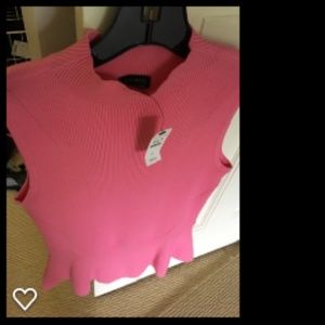 Talbots NWT pink sleeveless shell with peplum